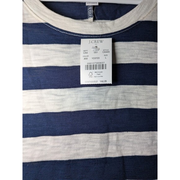 J. Crew Dress Womens M Blue Stripes Cotton Tank Sundress Beach Cover Resort NWT - Picture 6 of 10
